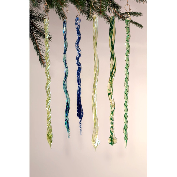 Green Goddess Glass Icicle Set