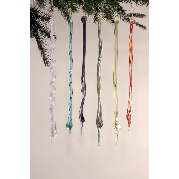 Pastel Teardrops Glass Icicle Set