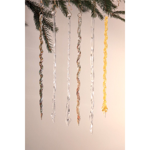 Light Colors Mix Glass Icicle Set
