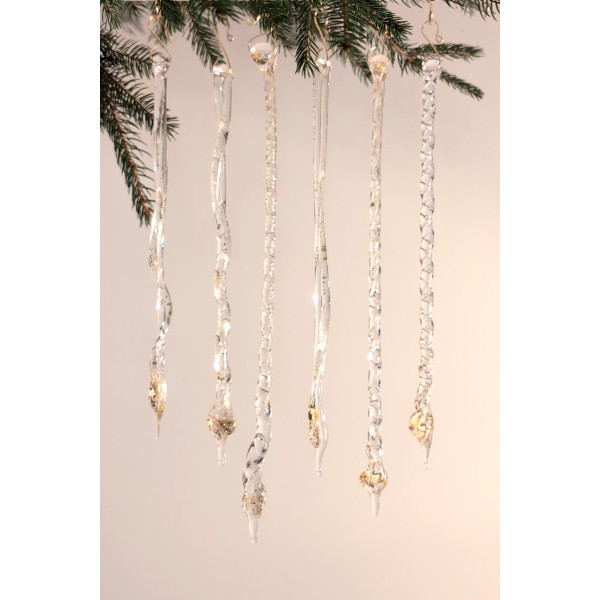 Gold leaf Glass Icicle Set