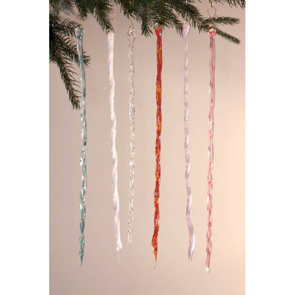 Soft Twist Pastel Glass Icicle Set